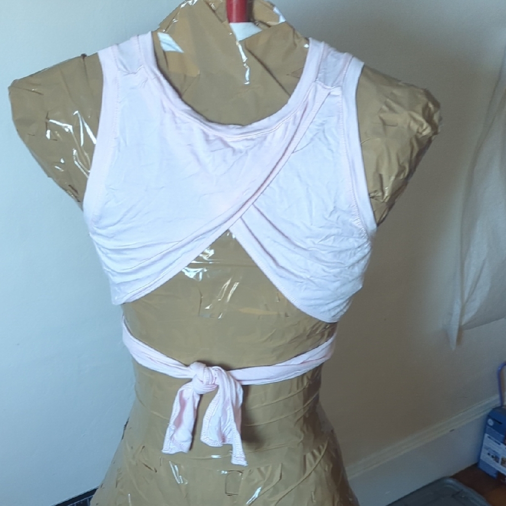 Fabletics Pink Wrap Crop Top